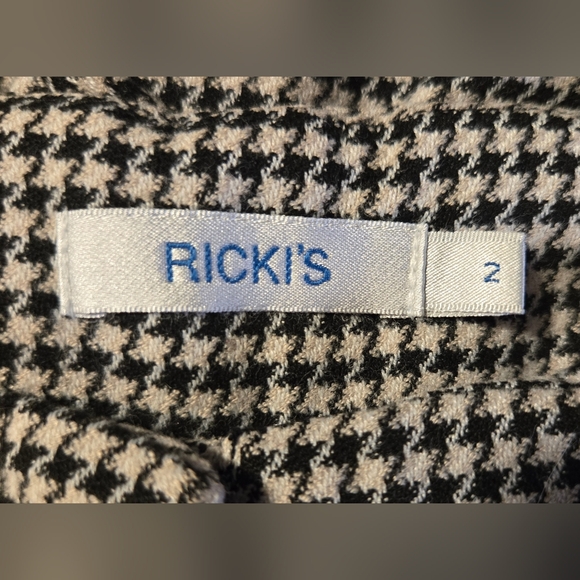 Ricki’s Houndstooth Dress Pants Women’s Size 2 Side Zip Classic Wide Leg - Picture 11 of 13